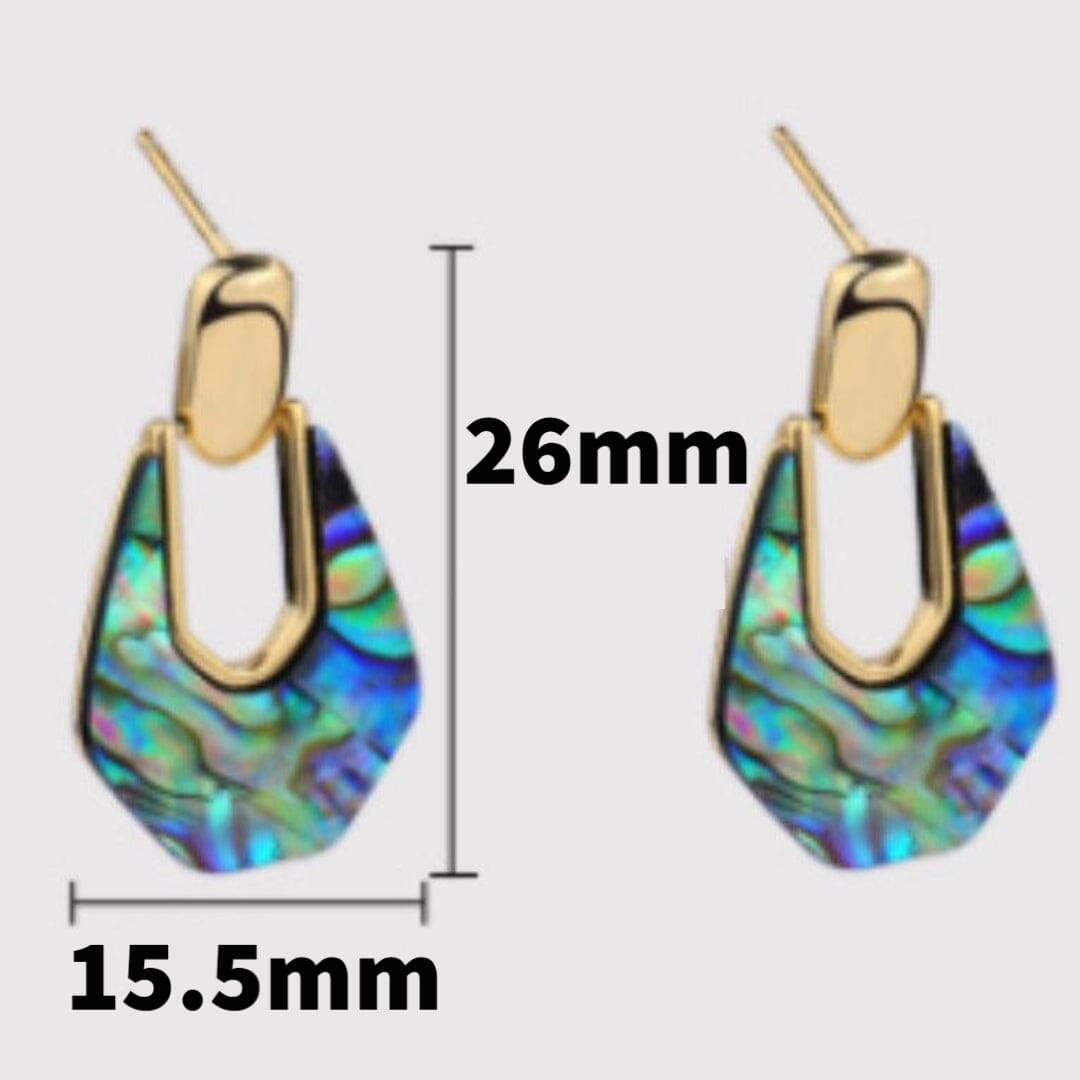 18K Gold  Abalone Shell Earrings