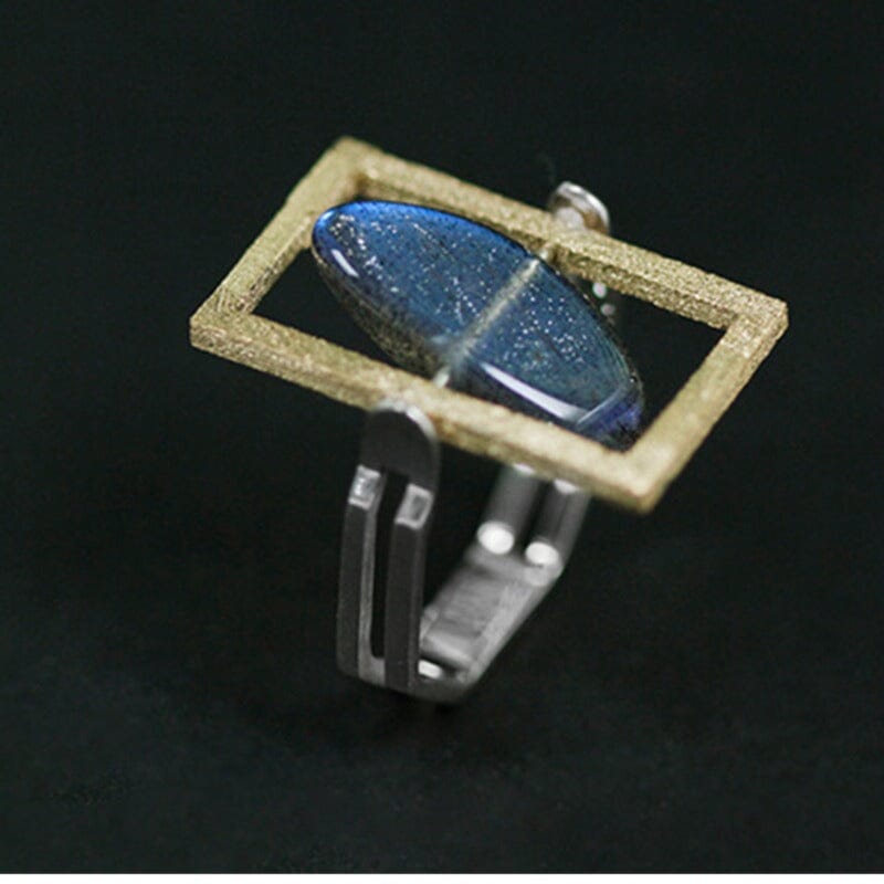 Modern 925 Silver Labradorite Ring by Abebe+Booker