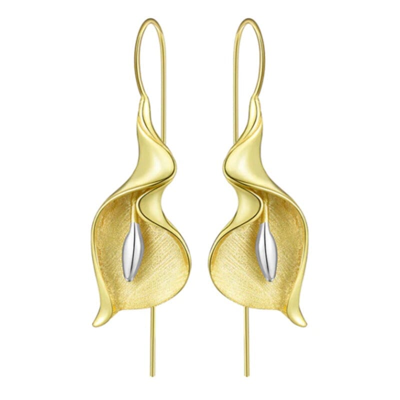 Golden Calla Lily Earrings