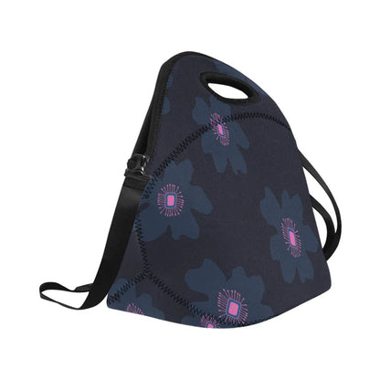 Neoprene Lunch Bag Large, Pink Hibiscus