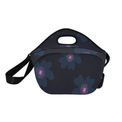 Neoprene Lunch Bag Large, Pink Hibiscus