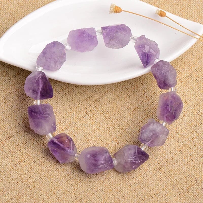 Purple Raw Crystal Amethyst Bracelet