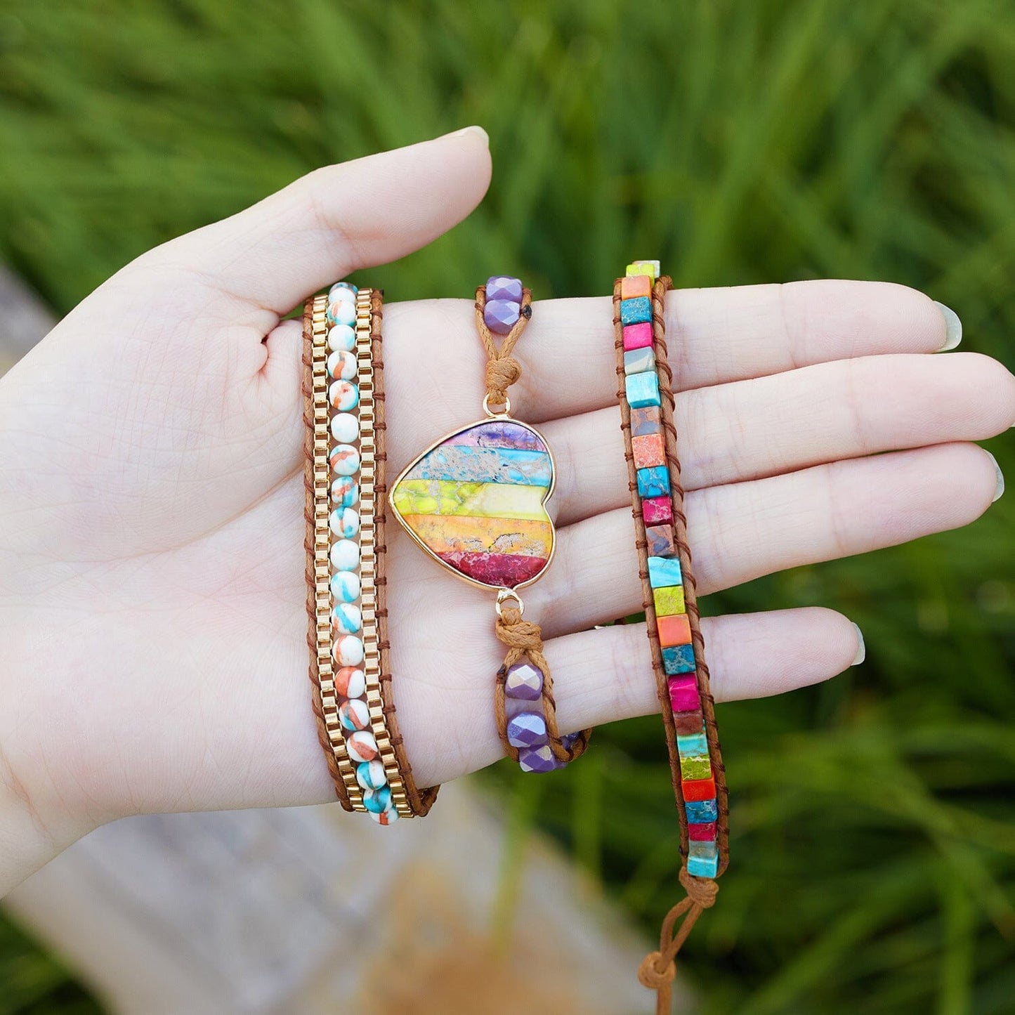 Vibrant Love Crystal Rainbow Gemstone Bracelet