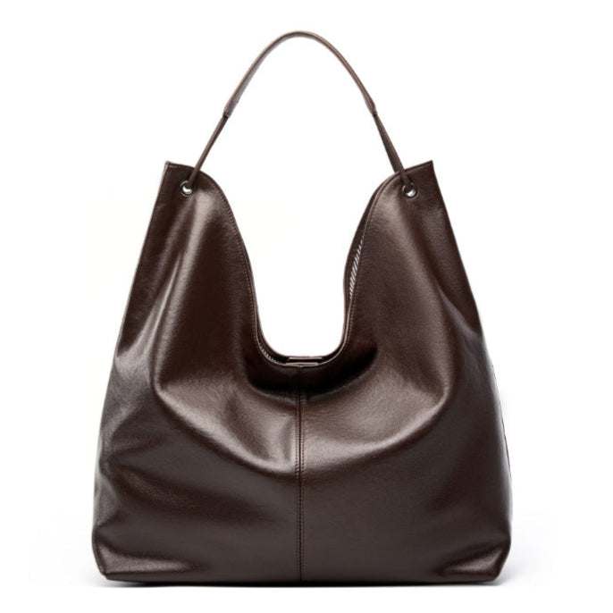 Genuine leather Hobo Slouch Purse with large capacity and elegant design.