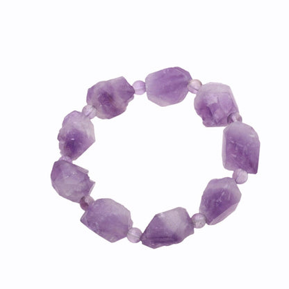 Deep Purple Raw Crystal Amethyst Bracelet