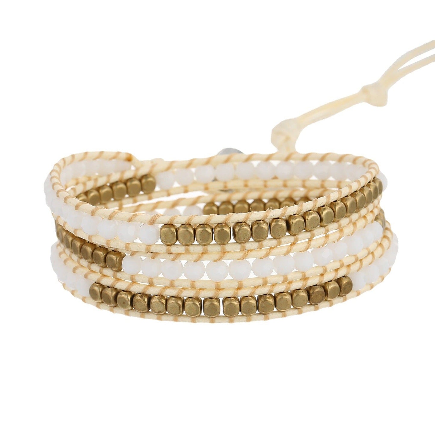 Faceted Crystal Golden Bead Bracelet