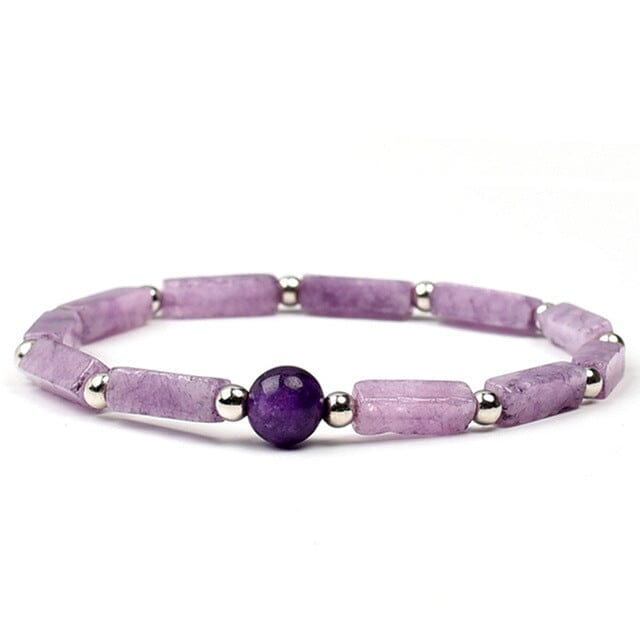 Alternating Purple Crystal Amethyst Bracelet