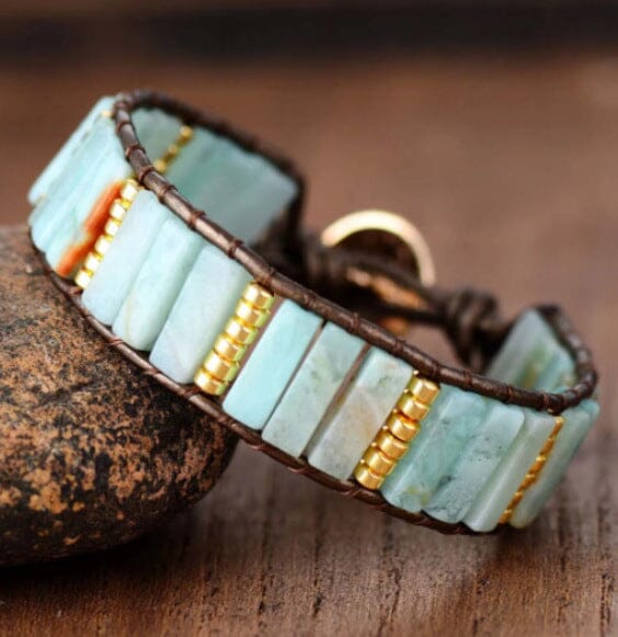 Natural Stone Wrapped Bracelet