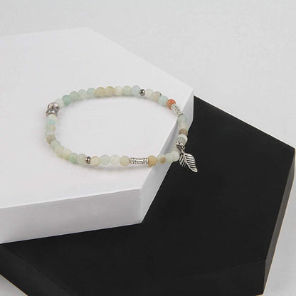 Amazonite Variegated Stacked Stone Bead Bracelet