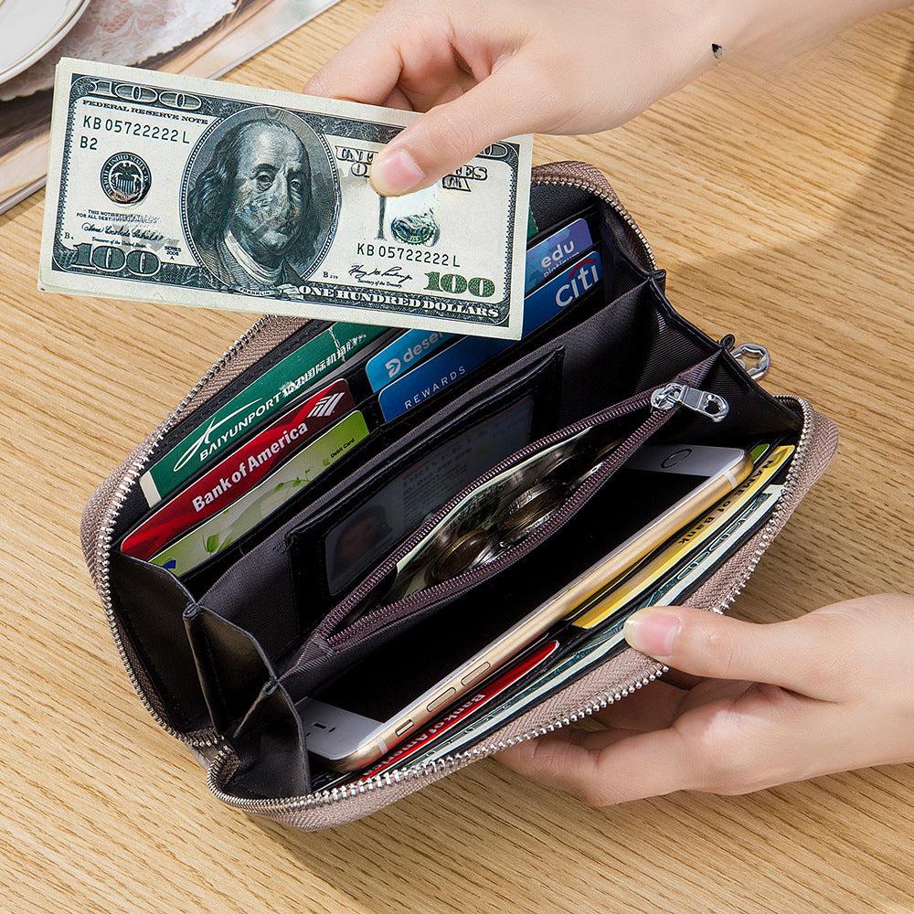 RFID Ladies Lychee Leather Wallet