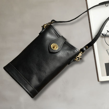 Oil Wax Leather Small Crossbody Bag