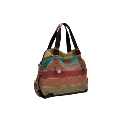 Patchwork Canvas Shoulder Handbag