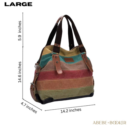 Patchwork Canvas Shoulder Handbag