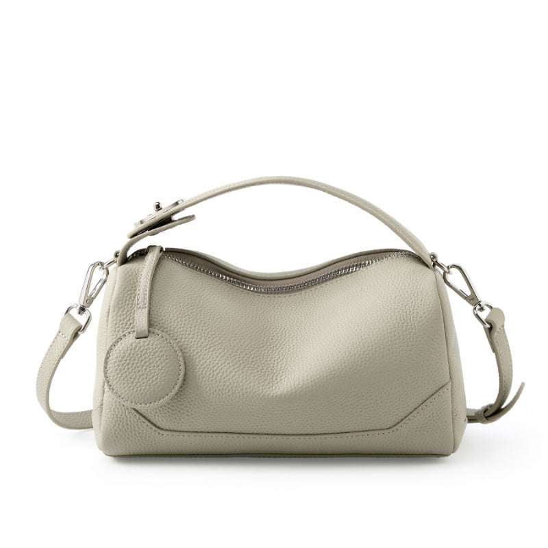 Petite Modern Lychee Leather Handbag in genuine lychee-patterned leather with adjustable