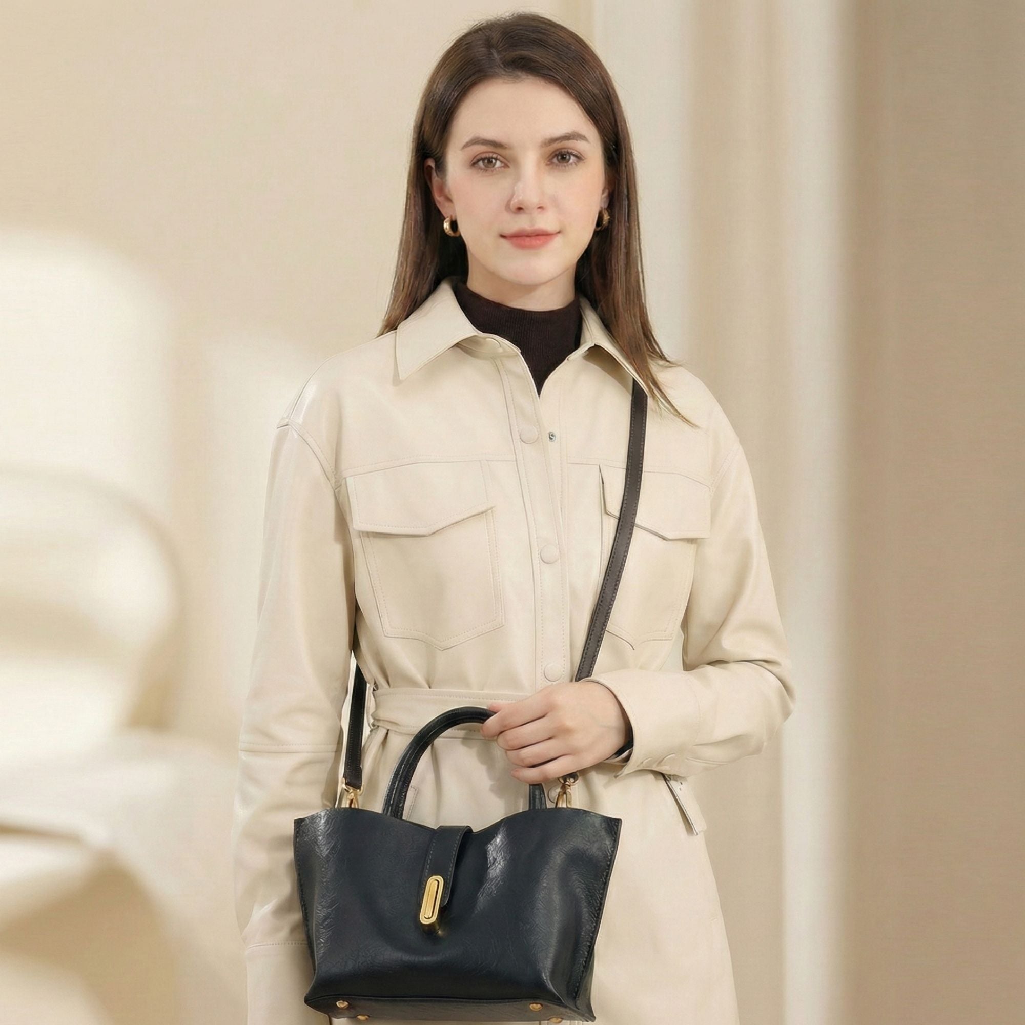 Preston Petite Vegetable Tanned Leather Tote