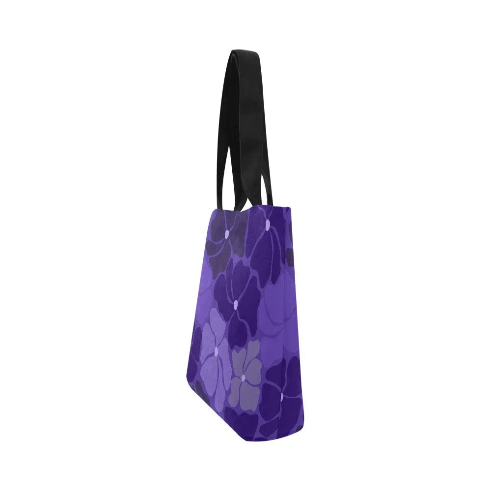 Purple Canvas Tote Bags, Original Design Anemone