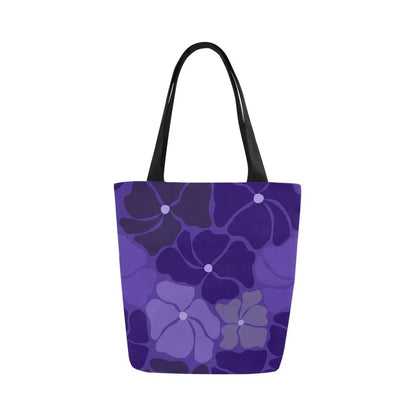 Purple Canvas Tote Bags, Original Design Anemone