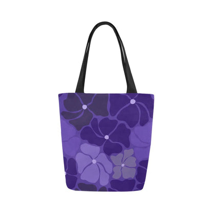 Purple Canvas Tote Bags, Original Design Anemone