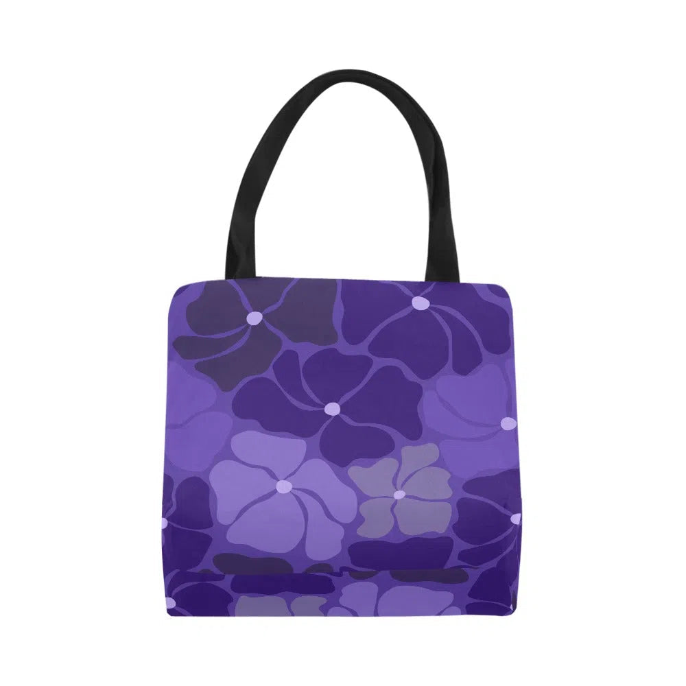 Purple Canvas Tote Bags, Original Design Anemone