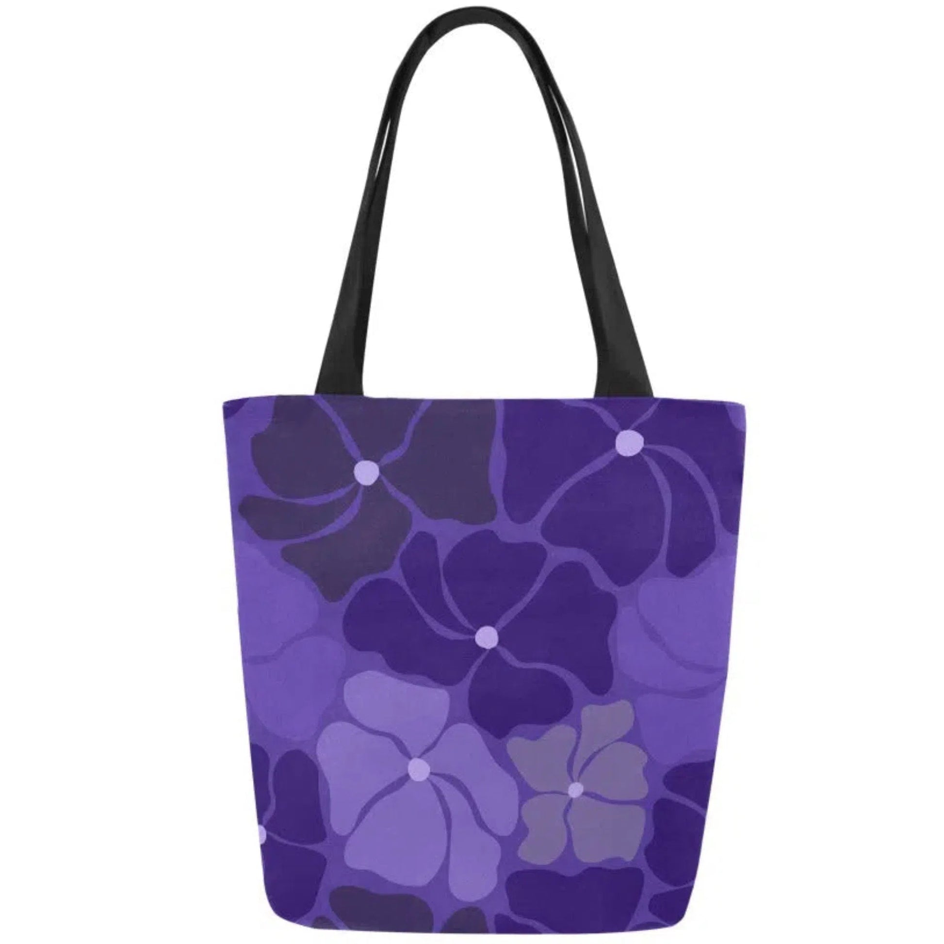 Purple Canvas Tote Bags, Original Design Anemone