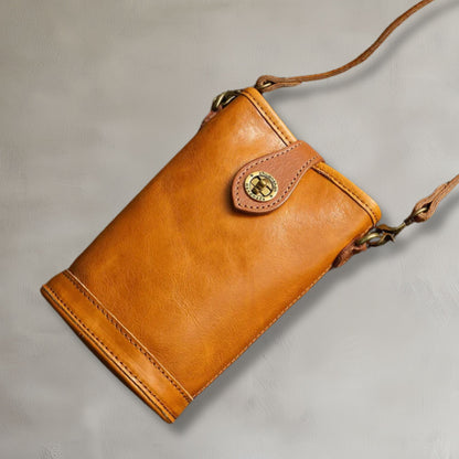 Oil Wax Leather Small Crossbody Bag