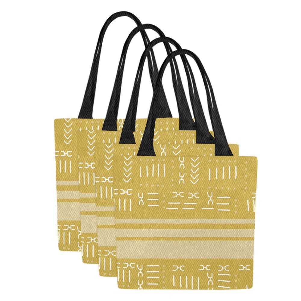 Reusable Grocery Shopping Canvas Tote Bags, Delsol (Set of 4)