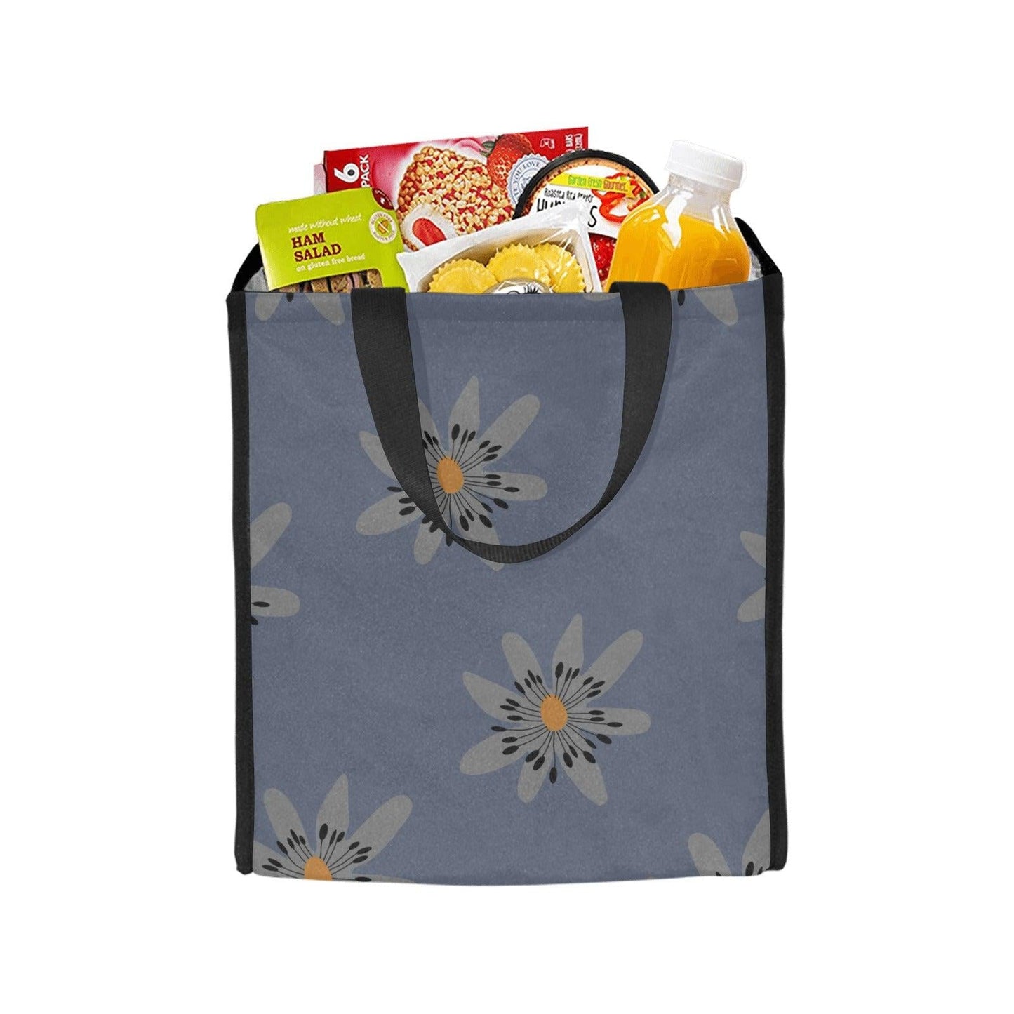 Reusable Grocery Tote Bags, Blue Dandelion