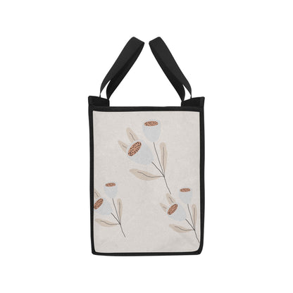 Reusable Grocery Tote Bags, Grey Tulips