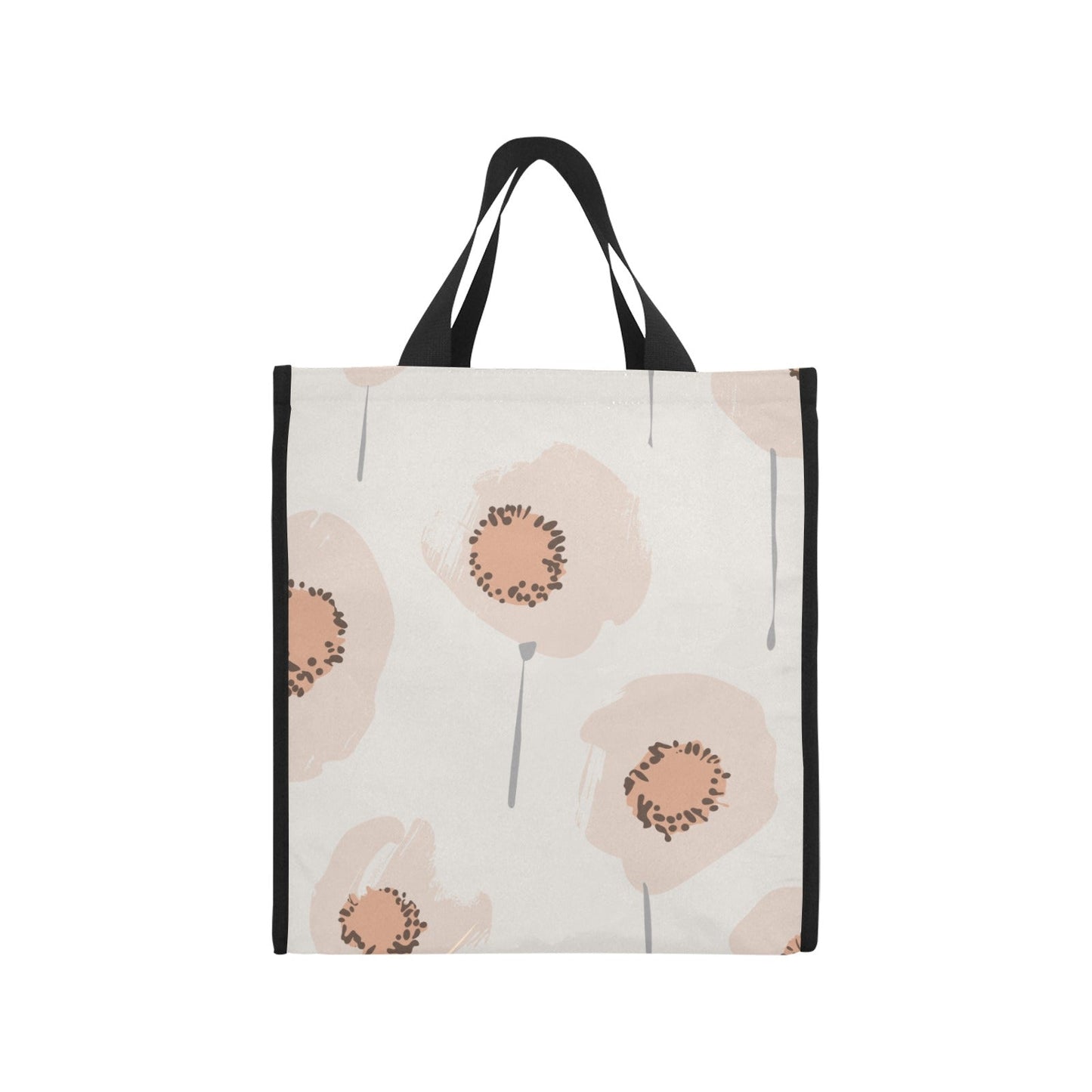 Reusable Grocery Tote Bags, Peach Poppy