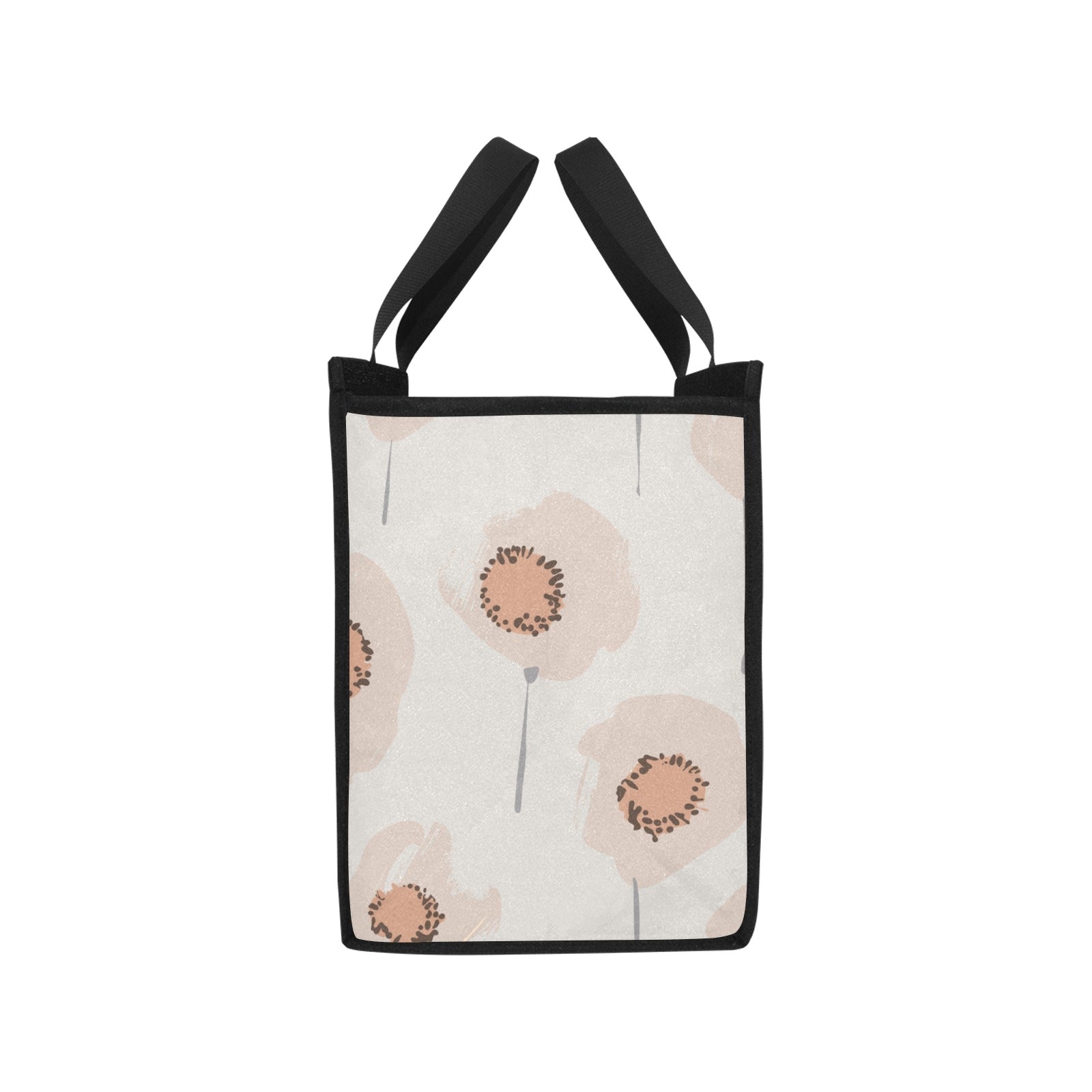 Reusable Grocery Tote Bags, Peach Poppy