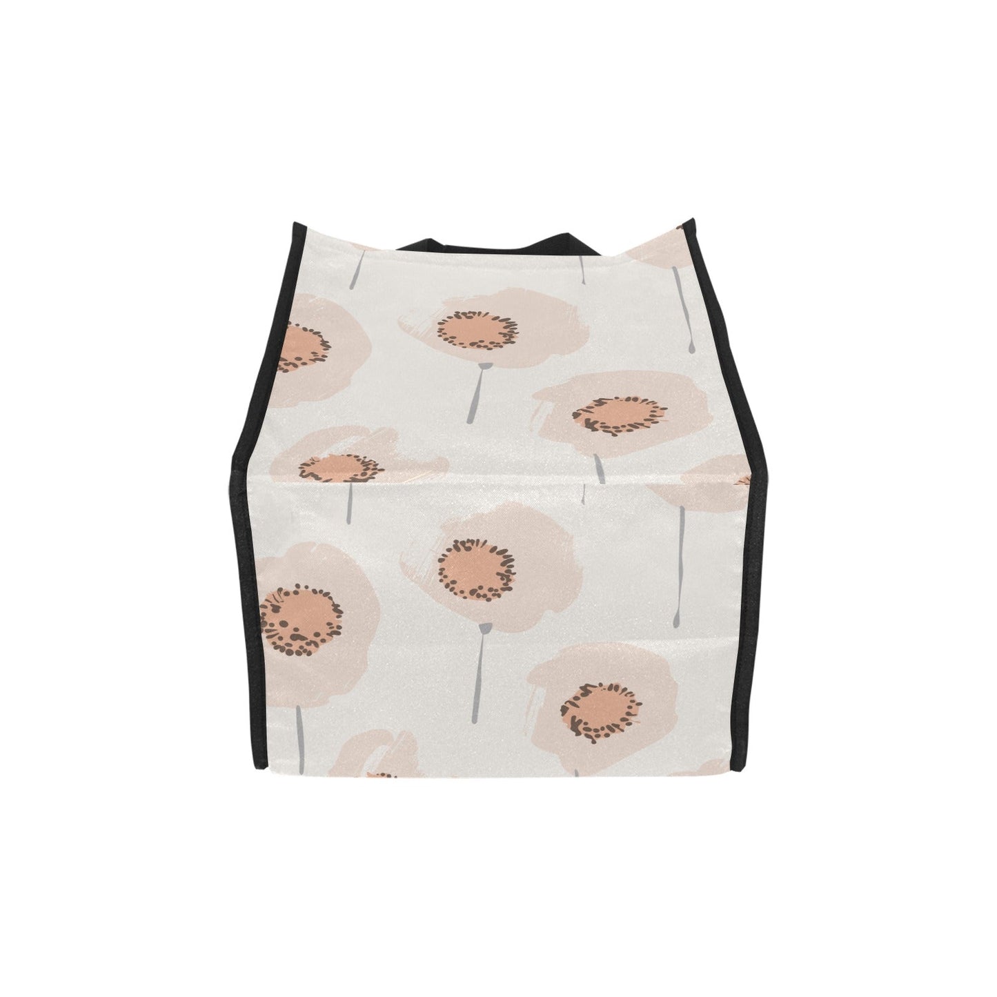 Reusable Grocery Tote Bags, Peach Poppy