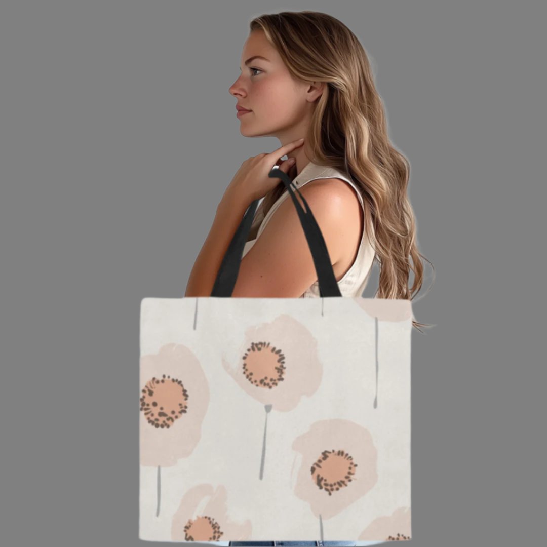 Reusable Shopper Bag,  Peach Poppy