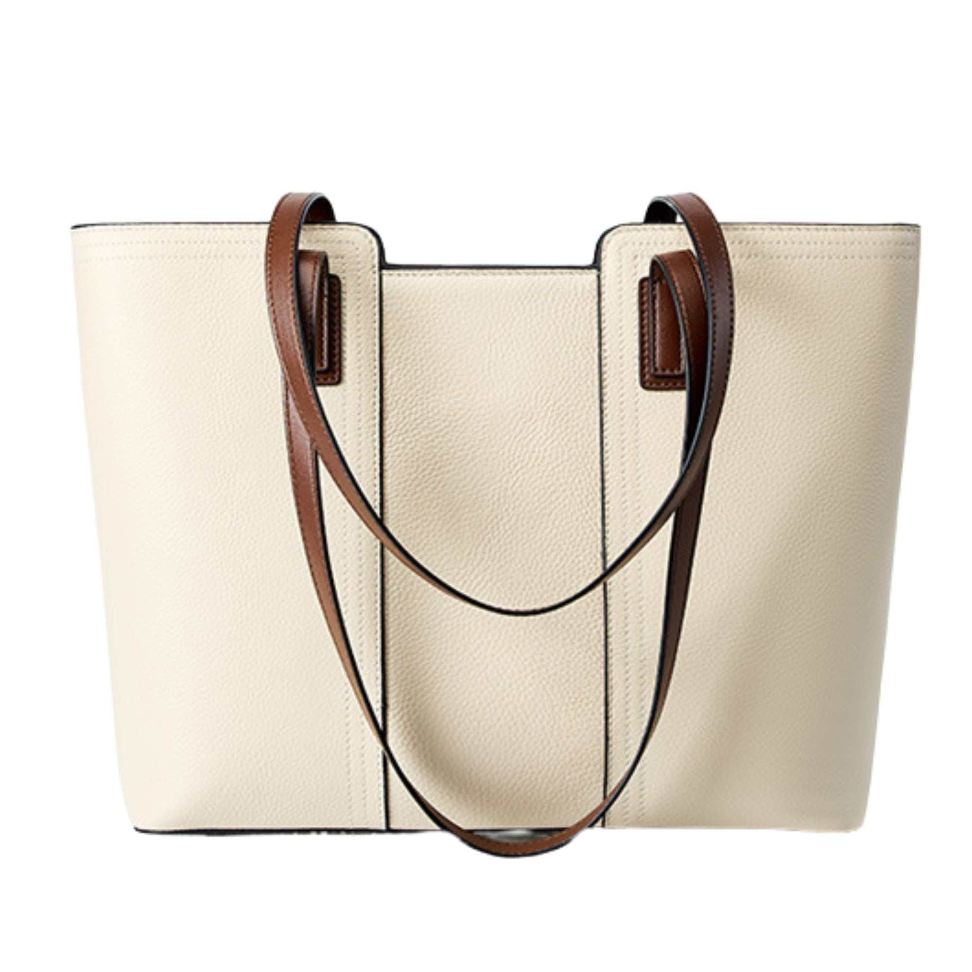 Royal Dual Tone Basket Tote in genuine leather with dual-tone design and spacious interior.