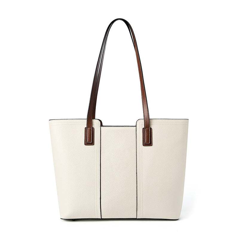 Royal Dual Tone Basket Tote made from genuine leather with