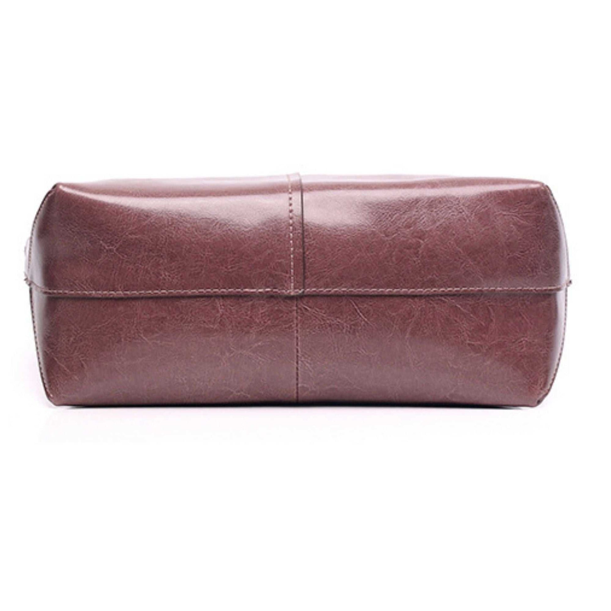 Bottom view of Shoulder Purse Leather, showcasing quality craftsmanship and smooth finish.