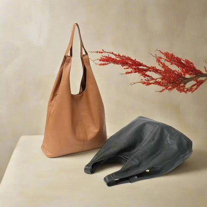 Slouchy Leather Hobo Bag