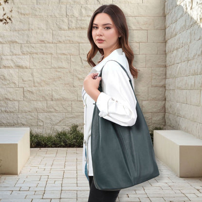 Slouchy Leather Hobo Bag