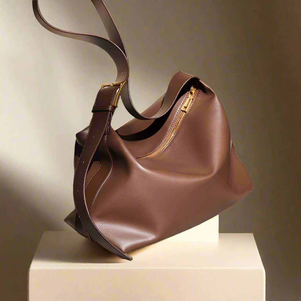 Softest Leather Handbag on display showcasing premium craftsmanship and elegant design.