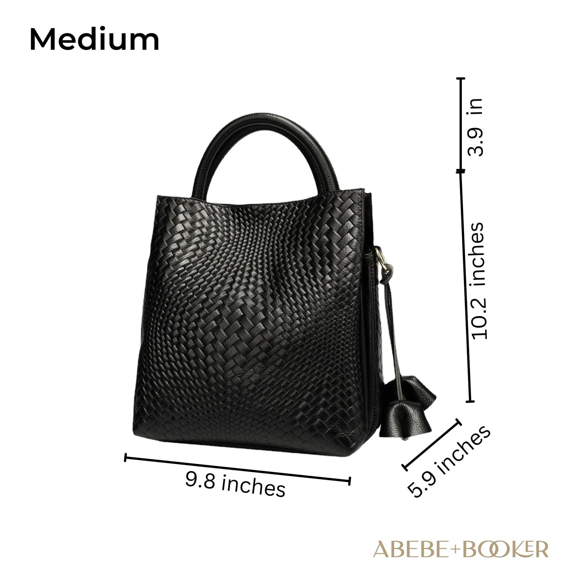 Timeless Woven Pattern Genuine Leather Handbag