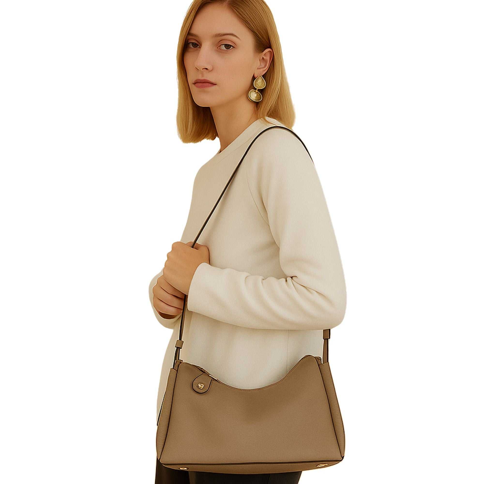 Trapezoid Leather Crossbody Handbag - Stylish & Durable