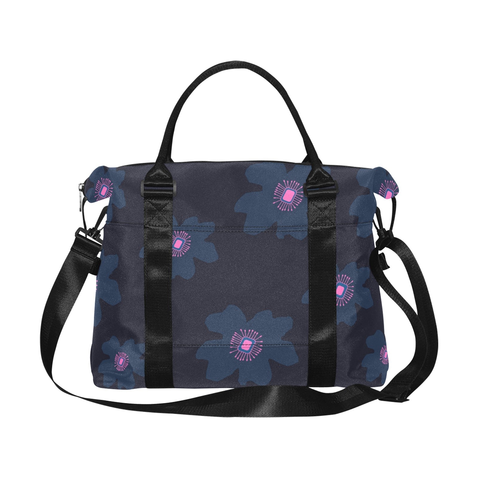 Travel Bag with Trolley Sleeve, Pink Hibiscus