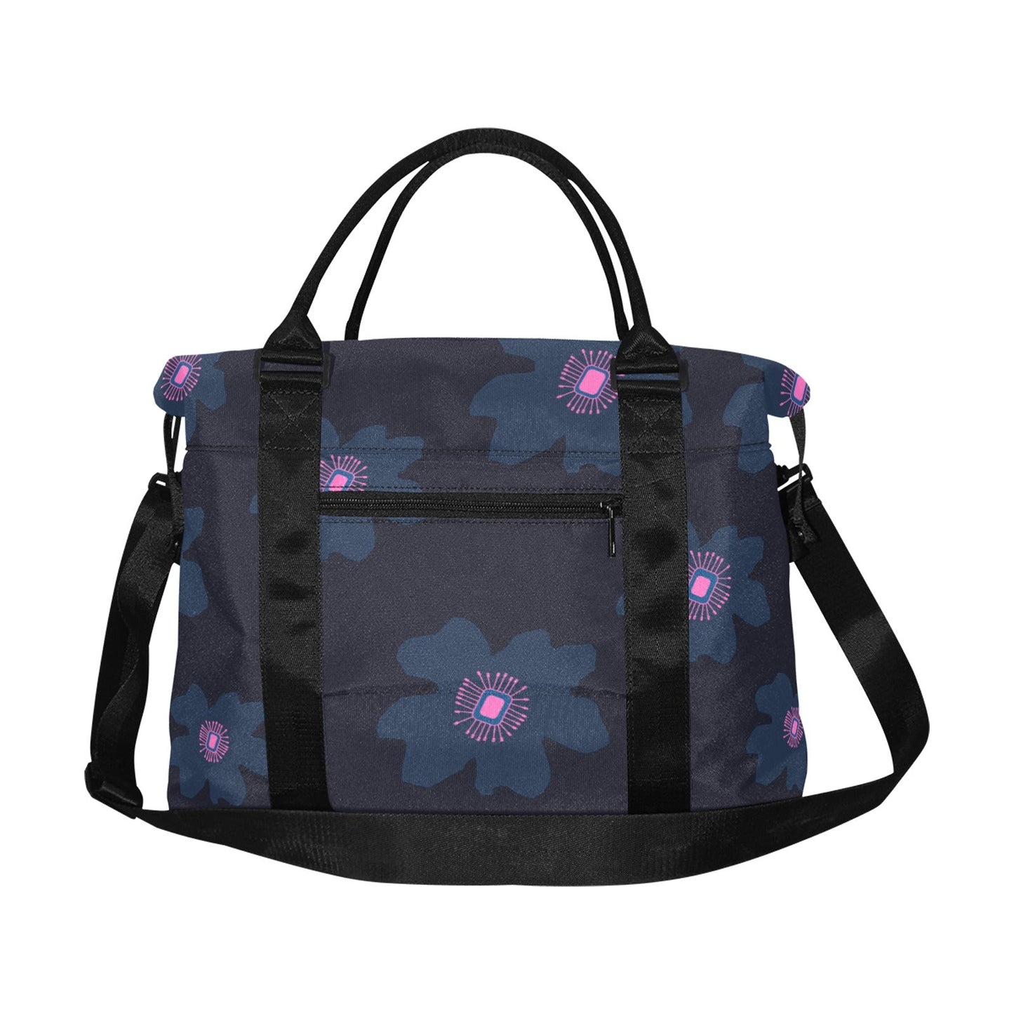 Travel Bag with Trolley Sleeve, Pink Hibiscus