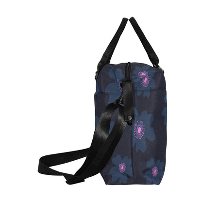 Travel Bag with Trolley Sleeve, Pink Hibiscus