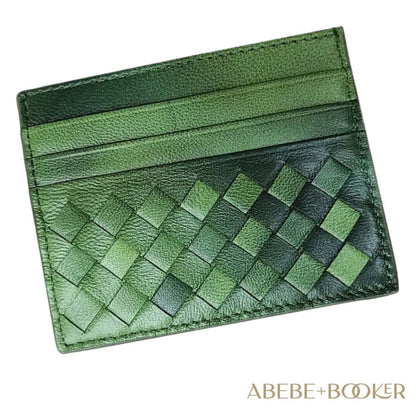 Genuine Leather Woven Card Wallet