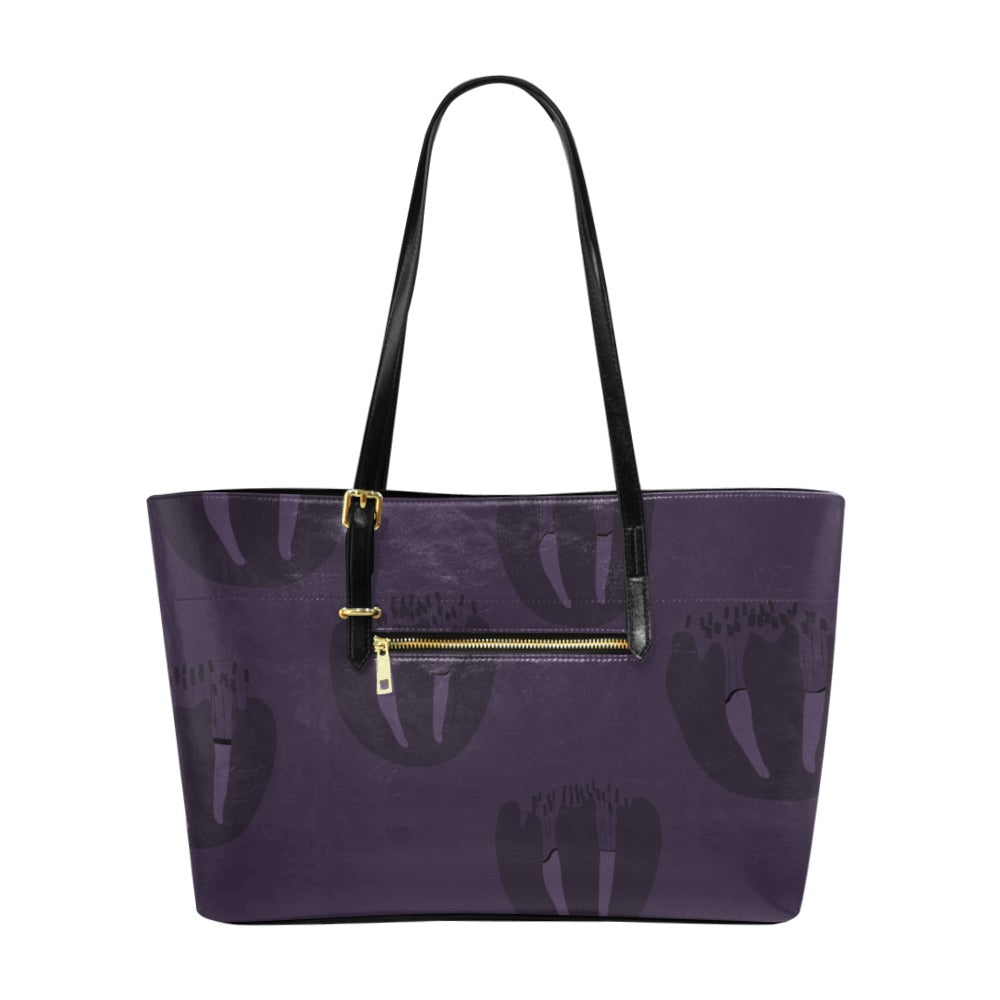 Vegan Leather Floral Handbag, Lavender Allium