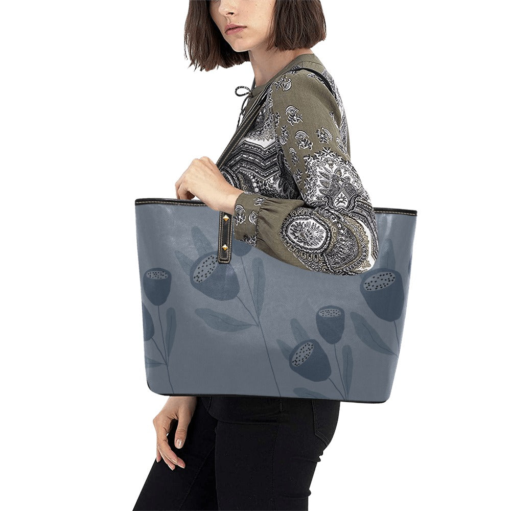 Vegan Leather Tote Bag, Hunter Tulip