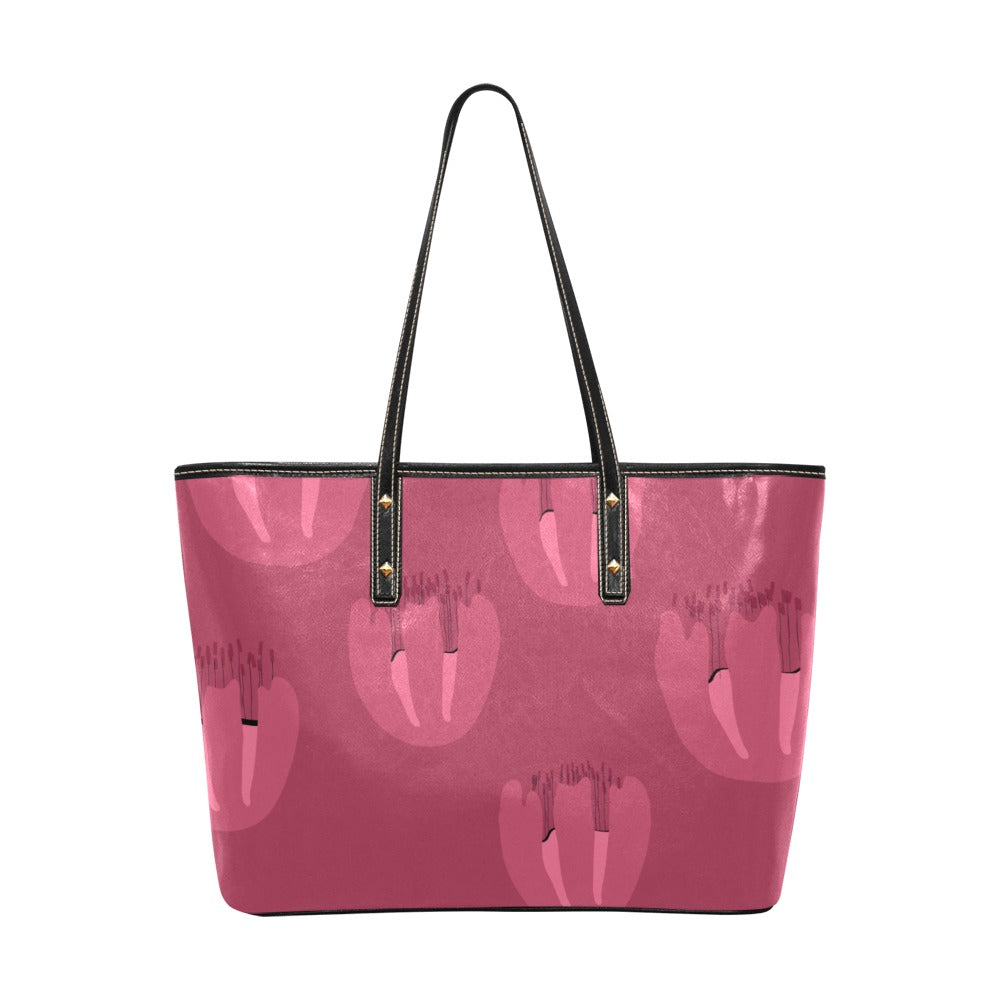 Vegan Leather Tote, Rose Allium