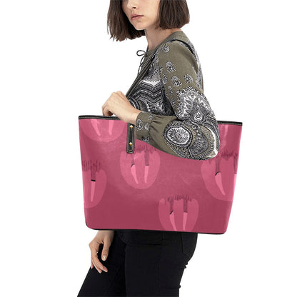 Vegan Leather Tote, Rose Allium