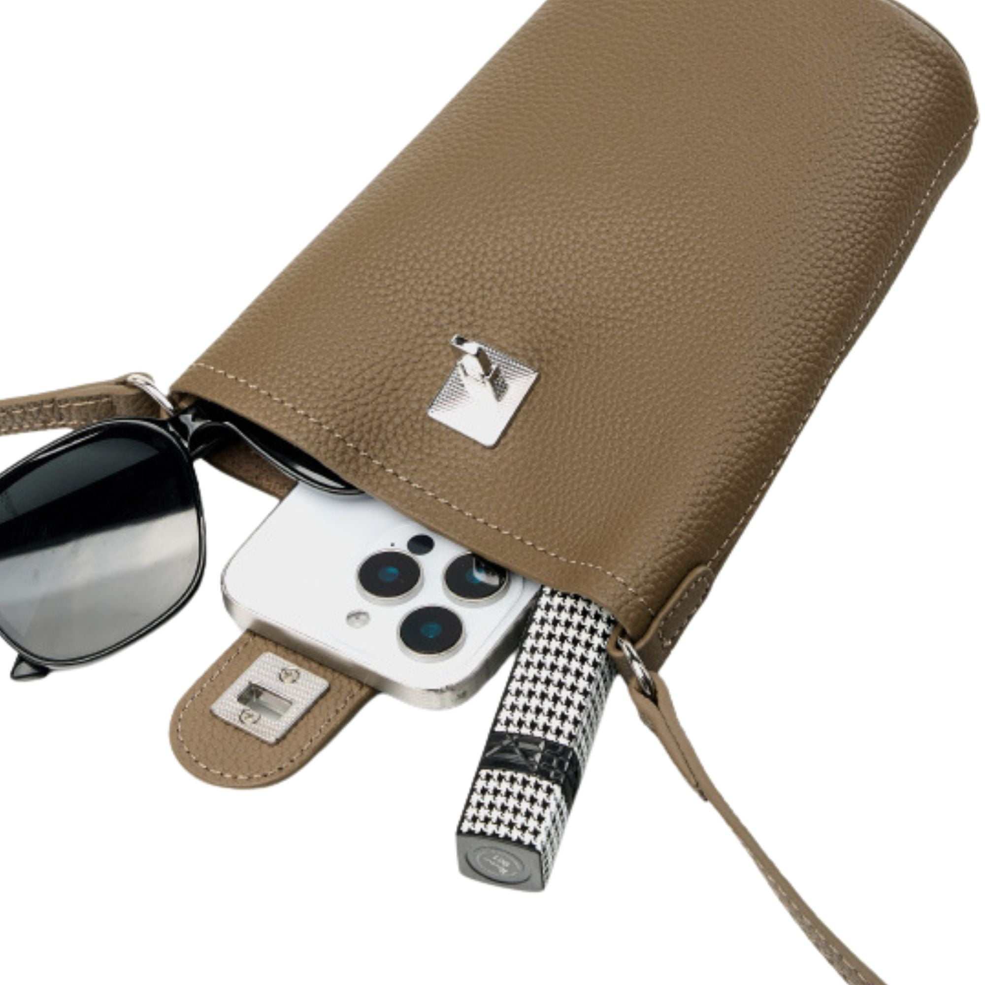 Vertica Leather  Crossbody Phone Bag