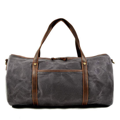 Waxed Canvas Duffle Bag, Metrolite - vintage style, waterproof, with leather handles.